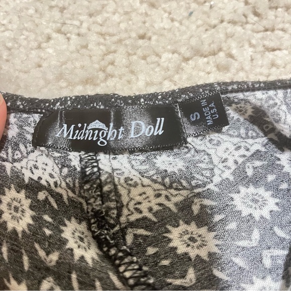 Abstract Festival Black White Lace Patterned High-Low Dress Size S - Picture 4 of 9